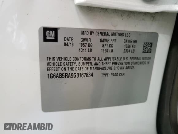 ✅ 2016 Cadillac ATS Luxury Collection RWD • VIN: 1G6AB5RA9G0167834 • Лот: 84067095. Опубликован ранее на Copart с пробегом 116 727 миль. Бесплатный доступ к архиву аукционных продаж из США и подробный отчёт об истории автомобиля на DreamBid. Изображение 12.