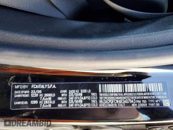 2024 Dodge Hornet R/T with VIN ZACPDFCW4R3A07943, listed as a Copart auction lot 45704215 with 2,846 mi miles and Salvage title. Bid and sale history available at DreamBid. Image 13.