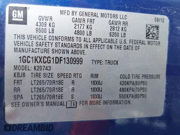 ✅ 2013 Chevrolet Silverado 2500HD LT • VIN: 1GC1KXCG1DF130999 • Lot: 42080914. Listed on IAAI with 366,141 mi. Free auction sales archive from the USA and detailed vehicle history report at DreamBid. Image 9.