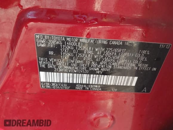 ✅ 2013 Toyota RAV4 XLE • VIN: 2T3RFREV8DW124520 • Lot: 43759154. Wystawiony na IAAI z przebiegiem 353 348 mil. Bezpłatny archiwum sprzedaży aukcyjnych z USA i szczegółowy raport historii pojazdu na DreamBid. Zdjęcie 9.
