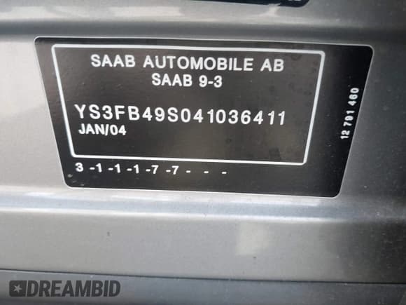 ✅ 2004 Saab 9-3 Linear • VIN: YS3FB49S041036411 • Lot: 42010899. Wystawiony na IAAI z przebiegiem 130 847 mil. Bezpłatny archiwum sprzedaży aukcyjnych z USA i szczegółowy raport historii pojazdu na DreamBid. Zdjęcie 9.