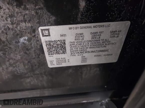 ✅ 2021 Cadillac XT5 FWD Premium Luxury • VIN: 1GYKNCRS3MZ198651 • Lot: 41607734. Listed on IAAI with 49,275 mi. Free auction sales archive from the USA and detailed vehicle history report at DreamBid. Image 9.