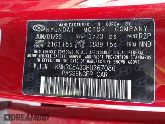 ✅ 2023 Hyundai Venue SEL • VIN: KMHRC8A33PU267086 • Lot: 40975039. Listed on IAAI with 14,755 mi. Free auction sales archive from the USA and detailed vehicle history report at DreamBid. Image 9.