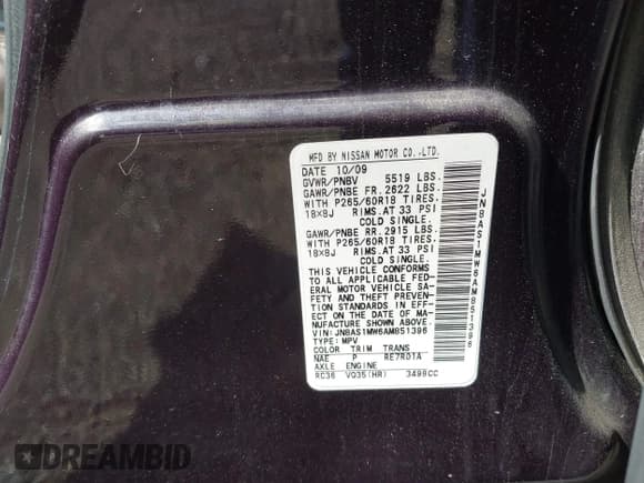 ✅ 2010 Infiniti FX • VIN: JN8AS1MW6AM851396 • Lot: 43086570. Wystawiony na IAAI z przebiegiem 153 832 mil. Bezpłatny archiwum sprzedaży aukcyjnych z USA i szczegółowy raport historii pojazdu na DreamBid. Zdjęcie 9.