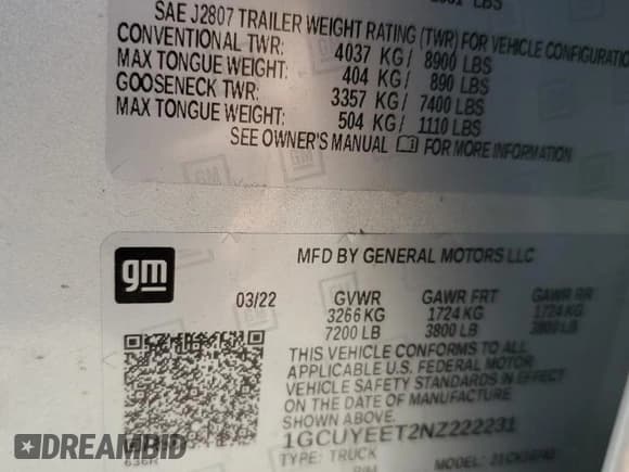 ✅ 2022 Chevrolet Silverado 1500 RST • VIN: 1GCUYEET2NZ222231 • Лот: 54013745. Опубликован ранее на Copart с пробегом 38 550 миль. Бесплатный доступ к архиву аукционных продаж из США и подробный отчёт об истории автомобиля на DreamBid. Изображение 12.