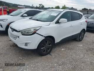 2014 Hyundai Tucson SE with VIN KM8JU3AG3EU917354, listed as a IAAI auction lot 43436896 with 124,110 mi miles and . Bid and sale history available at DreamBid. Image 2.