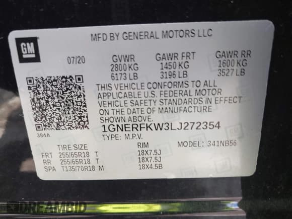 ✅ 2020 Chevrolet Traverse LS • VIN: 1GNERFKW3LJ272354 • Lot: 43278811. Listed on IAAI with 75,426 mi. Free auction sales archive from the USA and detailed vehicle history report at DreamBid. Image 9.