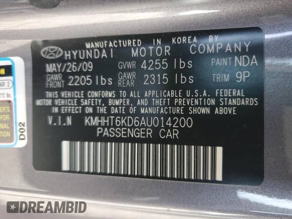 2010 Hyundai Genesis Coupe Premium с VIN KMHHT6KD6AU014200, выставлен на аукционе Copart как лот 43463845 с пробегом 106 721 миль миль и Списание • Salvage title. История ставок и продаж доступна на DreamBid. Изображение 12.