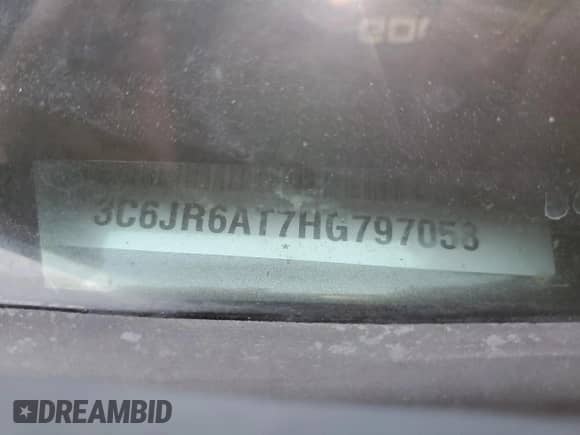 2017 Ram 1500 Tradesman z VIN 3C6JR6AT7HG797058, wystawiony jako Copart lot #51237615 z przebiegiem 141 384 mil mil oraz Szkoda całkowita • Salvage title. Historia ofert i sprzedaży dostępna na DreamBid. Obrazek 13.