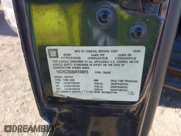 ✅ 2004 Chevrolet Silverado 2500HD LS • VIN: 1GCHC23U64F240015 • Лот: 41489933. Опубликован ранее на IAAI с пробегом 460 307 миль. Бесплатный доступ к архиву аукционных продаж из США и подробный отчёт об истории автомобиля на DreamBid. Изображение 9.