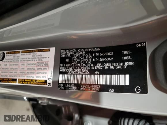 ✅ 2024 Lexus GX 550 Luxury • VIN: JTJVBCDX8R5007896 • Лот: 65887875. Опубликован ранее на Copart с пробегом 11 218 миль. Бесплатный доступ к архиву аукционных продаж из США и подробный отчёт об истории автомобиля на DreamBid. Изображение 13.