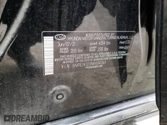 2022 Hyundai Sonata Sport с VIN 5NPEJ4J23NH134361, выставлен на аукционе Copart как лот 69805512 с пробегом 12 762 миль миль и . История ставок и продаж доступна на DreamBid. Изображение 13.