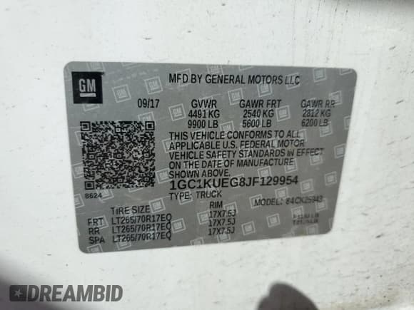 ✅ 2018 Chevrolet Silverado 2500HD Work Truck • VIN: 1GC1KUEG8JF129954 • Лот: 83872845. Опубликован ранее на Copart с пробегом 297 588 миль. Бесплатный доступ к архиву аукционных продаж из США и подробный отчёт об истории автомобиля на DreamBid. Изображение 12.