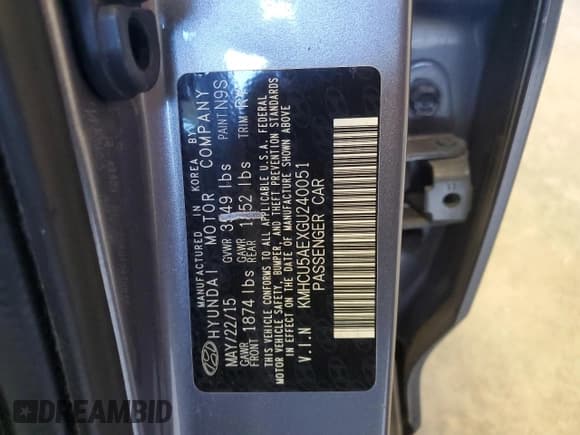 ✅ 2016 Hyundai Accent Sport • VIN: KMHCU5AEXGU240051 • Лот: 82529235. Опубликован ранее на Copart с пробегом 74 133 миль. Бесплатный доступ к архиву аукционных продаж из США и подробный отчёт об истории автомобиля на DreamBid. Изображение 13.