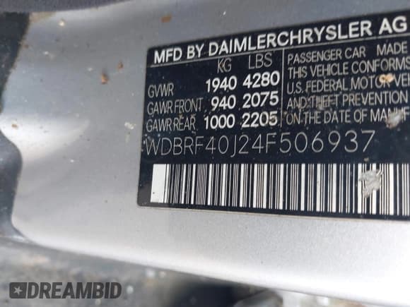 ✅ 2004 Mercedes-Benz C 230 Kompressor • VIN: WDBRF40J24F506937 • Lot: 40517850. Wystawiony na IAAI z przebiegiem Nie podano. Bezpłatny archiwum sprzedaży aukcyjnych z USA i szczegółowy raport historii pojazdu na DreamBid. Zdjęcie 9.