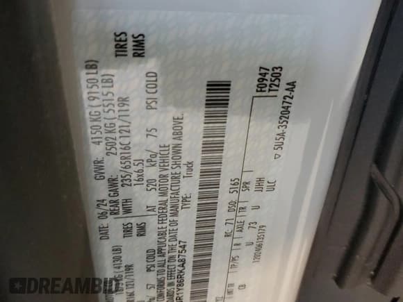 ✅ 2024 Ford Transit Cargo • VIN: 1FTBR1Y86RKA87547 • Lot: 81161315. Wystawiony na Copart z przebiegiem Nie podano. Bezpłatny archiwum sprzedaży aukcyjnych z USA i szczegółowy raport historii pojazdu na DreamBid. Zdjęcie 13.