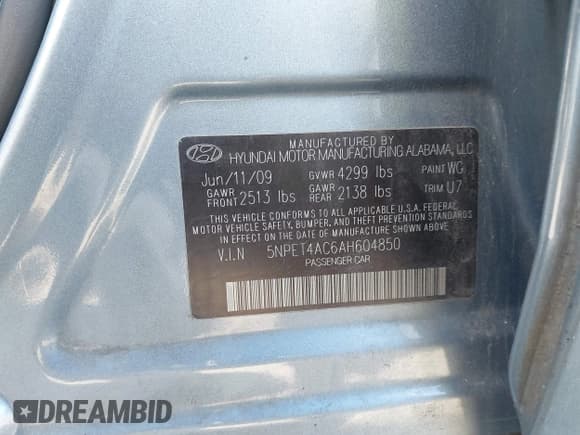 ✅ 2010 Hyundai Sonata GLS • VIN: 5NPET4AC6AH604850 • Lot: 43419907. Listed on IAAI with 213,464 mi. Free auction sales archive from the USA and detailed vehicle history report at DreamBid. Image 9.