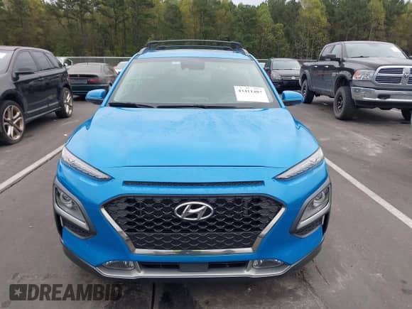 2020 Hyundai Kona Ultimate with VIN KM8K53A59LU532572, listed as a IAAI auction lot 43411407 with 66,092 mi miles and . Bid and sale history available at DreamBid. Image 12.