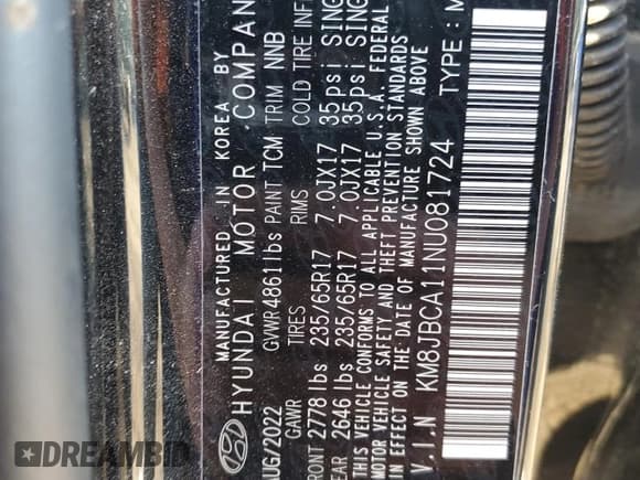 ✅ 2022 Hyundai Tucson Blue • VIN: KM8JBCA11NU081724 • Lot: 72152804. Wystawiony na Copart z przebiegiem 30 854 mil. Bezpłatny archiwum sprzedaży aukcyjnych z USA i szczegółowy raport historii pojazdu na DreamBid. Zdjęcie 15.