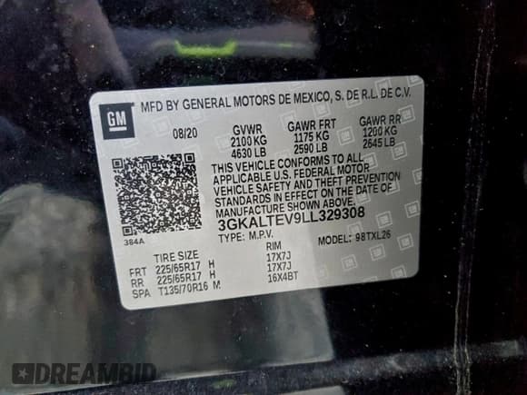 ✅ 2020 GMC Terrain SLE • VIN: 3GKALTEV9LL329308 • Lot: 94089515. Wystawiony na Copart z przebiegiem 66 214 mil. Bezpłatny archiwum sprzedaży aukcyjnych z USA i szczegółowy raport historii pojazdu na DreamBid. Zdjęcie 13.