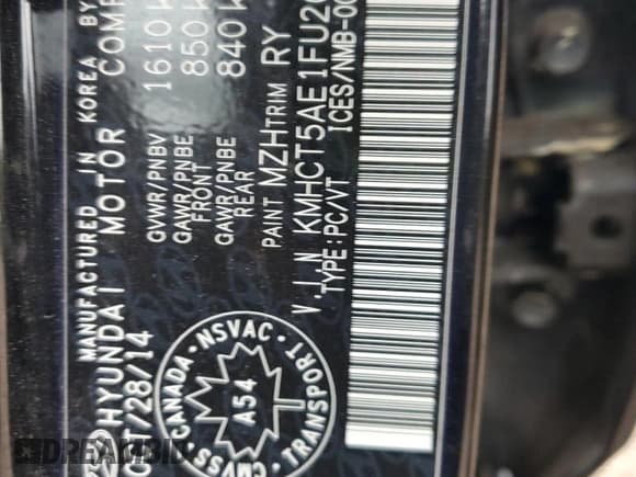 ✅ 2015 Hyundai Accent GS • VIN: KMHCT5AE1FU204024 • Lot: 80842995. Wystawiony na Copart z przebiegiem 92 448 mil. Bezpłatny archiwum sprzedaży aukcyjnych z USA i szczegółowy raport historii pojazdu na DreamBid. Zdjęcie 13.