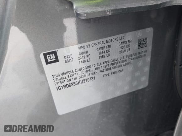 ✅ 2017 Chevrolet Volt Premier • VIN: 1G1RD6S56HU210431 • Lot: 43280560. Wystawiony na IAAI z przebiegiem 42 878 mil. Bezpłatny archiwum sprzedaży aukcyjnych z USA i szczegółowy raport historii pojazdu na DreamBid. Zdjęcie 9.