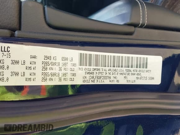 ✅ 2015 Jeep Grand Cherokee Limited • VIN: 1C4RJFBG8FC933704 • Лот: 42349402. Опубликован ранее на IAAI с пробегом 181 244 миль. Бесплатный доступ к архиву аукционных продаж из США и подробный отчёт об истории автомобиля на DreamBid. Изображение 9.