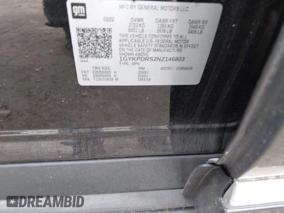 ✅ 2022 Cadillac XT6 Premium Luxury • VIN: 1GYKPDRS2NZ146803 • Lot: 42367128. Wystawiony na IAAI z przebiegiem 125 242 mil. Bezpłatny archiwum sprzedaży aukcyjnych z USA i szczegółowy raport historii pojazdu na DreamBid. Zdjęcie 9.