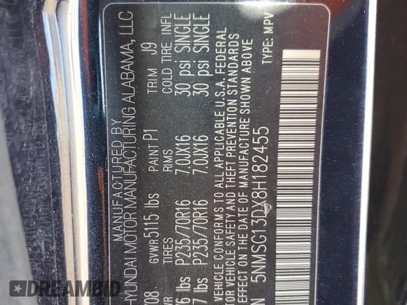 ✅ 2008 Hyundai Santa Fe GLS • VIN: 5NMSG13DX8H182455 • Lot: 83698674. Listed on Copart with 223,146 mi. Free auction sales archive from the USA and detailed vehicle history report at DreamBid. Image 14.