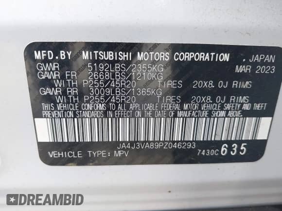 2023 Mitsubishi Outlander SEL z VIN JA4J3VA89PZ046293, wystawiony jako IAAI lot #42376311 z przebiegiem 37 850 mil mil oraz . Historia ofert i sprzedaży dostępna na DreamBid. Obrazek 9.