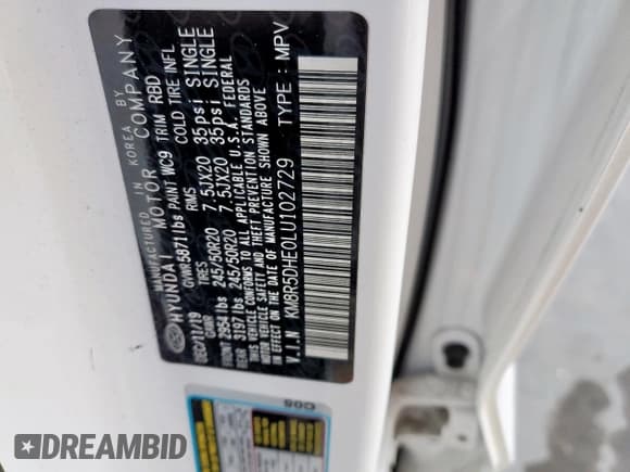 ✅ 2020 Hyundai Palisade Limited • VIN: KM8R5DHE0LU102729 • Лот: 46188675. Опубликован ранее на Copart с пробегом 69 009 миль. Бесплатный доступ к архиву аукционных продаж из США и подробный отчёт об истории автомобиля на DreamBid. Изображение 12.