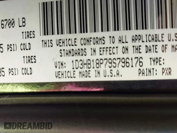 ✅ 2009 Dodge 1500 SLT • VIN: 1D3HB18P79S796176 • Lot: 43755000. Listed on IAAI with 146,993 mi. Free auction sales archive from the USA and detailed vehicle history report at DreamBid. Image 9.