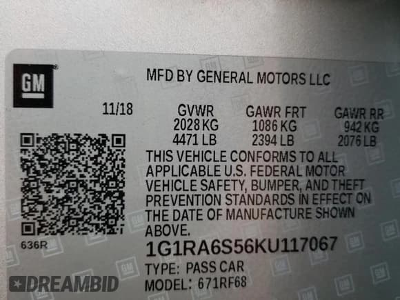 ✅ 2019 Chevrolet Volt LT • VIN: 1G1RA6S56KU117067 • Lot: 69318863. Wystawiony na Copart z przebiegiem 34 170 mil. Bezpłatny archiwum sprzedaży aukcyjnych z USA i szczegółowy raport historii pojazdu na DreamBid. Zdjęcie 13.