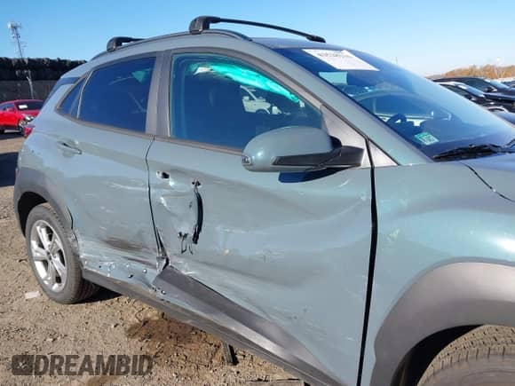 2022 Hyundai Kona SEL with VIN KM8K6CAB9NU838323, listed as a IAAI auction lot 43528116 with 27,859 mi miles and . Bid and sale history available at DreamBid. Image 6.