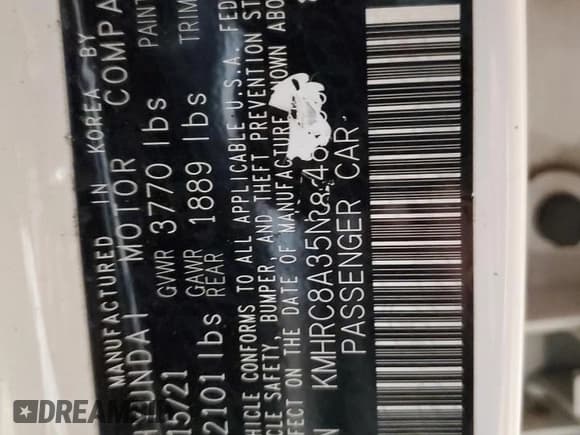 ✅ 2022 Hyundai Venue Limited • VIN: KMHRC8A35NU148839 • Lot: 49313885. Wystawiony na Copart z przebiegiem 190 010 mil. Bezpłatny archiwum sprzedaży aukcyjnych z USA i szczegółowy raport historii pojazdu na DreamBid. Zdjęcie 15.