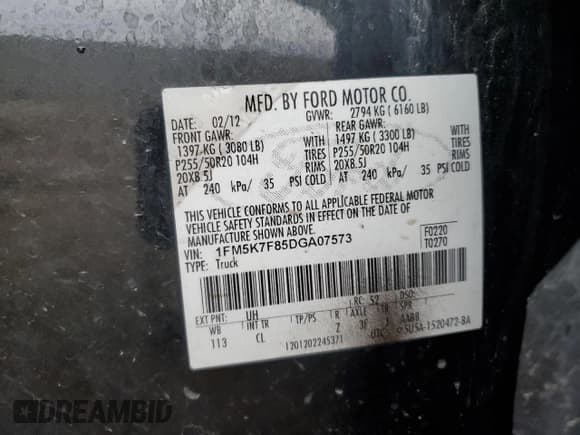 ✅ 2013 Ford Explorer Limited • VIN: 1FM5K7F85DGA07573 • Lot: 57808485. Wystawiony na Copart z przebiegiem 226 690 mil. Bezpłatny archiwum sprzedaży aukcyjnych z USA i szczegółowy raport historii pojazdu na DreamBid. Zdjęcie 13.