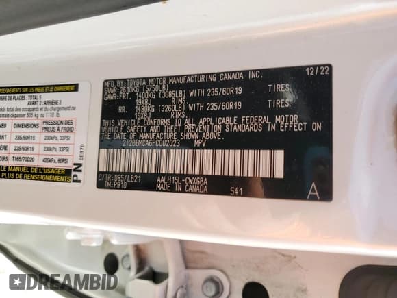 ✅ 2023 Lexus RX 350h Premium Plus • VIN: 2T2BBMCA6PC002023 • Lot: 90672965. Wystawiony na Copart z przebiegiem 73 440 mil. Bezpłatny archiwum sprzedaży aukcyjnych z USA i szczegółowy raport historii pojazdu na DreamBid. Zdjęcie 14.