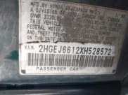 ✅ 1999 Honda Civic VP • VIN: 2HGEJ6612XH528572 • Lot: 42342480. Listed on IAAI with 272,788 mi. Free auction sales archive from the USA and detailed vehicle history report at DreamBid. Image 9.