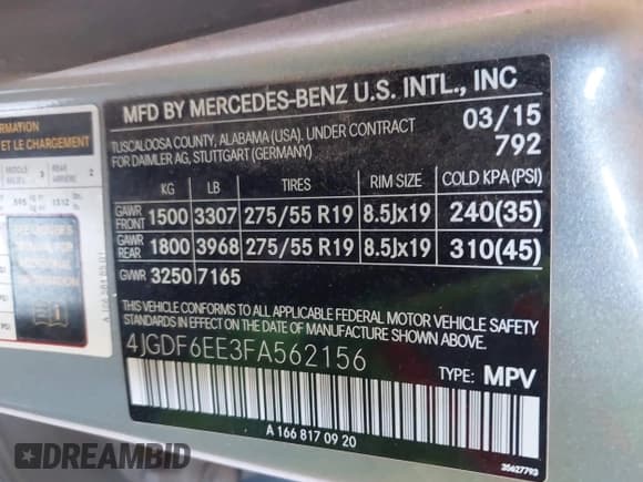 ✅ 2015 Mercedes-Benz GL 450 • VIN: 4JGDF6EE3FA562156 • Lot: 42630928. Wystawiony na IAAI z przebiegiem 174 218 mil. Bezpłatny archiwum sprzedaży aukcyjnych z USA i szczegółowy raport historii pojazdu na DreamBid. Zdjęcie 9.