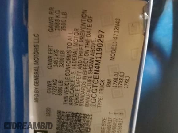 ✅ 2021 Chevrolet Colorado 4WD LT • VIN: 1GCGTCEN4M1190297 • Lot: 57832815. Listed on Copart with 48,509 mi. Free auction sales archive from the USA and detailed vehicle history report at DreamBid. Image 12.