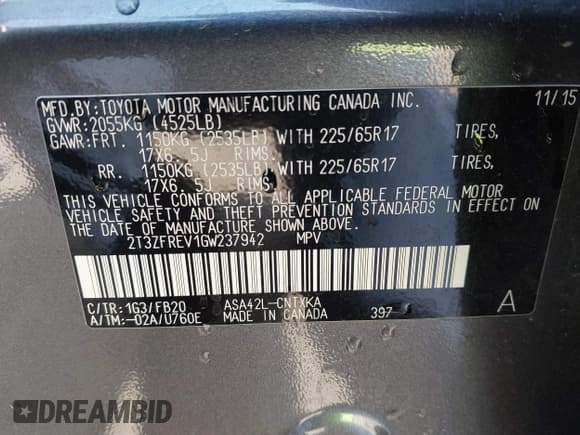 ✅ 2016 Toyota RAV4 LE • VIN: 2T3ZFREV1GW237942 • Лот: 43635224. Опубликован ранее на IAAI с пробегом 110 439 миль. Бесплатный доступ к архиву аукционных продаж из США и подробный отчёт об истории автомобиля на DreamBid. Изображение 9.