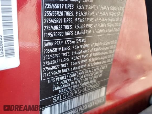 ✅ 2017 Land Rover Range Rover HSE • VIN: SALGS2FK0HA326859 • Lot: 89831275. Wystawiony na Copart z przebiegiem Nie podano. Bezpłatny archiwum sprzedaży aukcyjnych z USA i szczegółowy raport historii pojazdu na DreamBid. Zdjęcie 12.