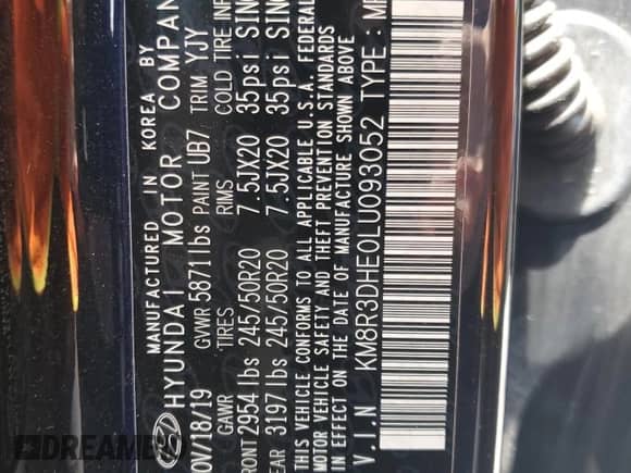 2020 Hyundai Palisade SEL with VIN KM8R3DHE0LU093052, listed as a Copart auction lot 62419744 with 77,304 mi miles and Salvage title. Bid and sale history available at DreamBid. Image 13.