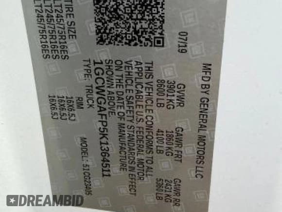 ✅ 2019 Chevrolet Express Cargo • VIN: 1GCWGAFP5K1364511 • Lot: 92509395. Listed on Copart with 266,453 mi. Free auction sales archive from the USA and detailed vehicle history report at DreamBid. Image 10.