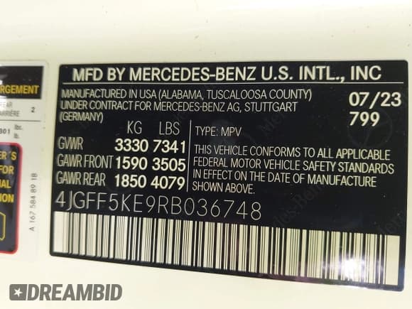 ✅ 2024 Mercedes-Benz GLS 450 • VIN: 4JGFF5KE9RB036748 • Lot: 42258182. Listed on IAAI with 20,755 mi. Free auction sales archive from the USA and detailed vehicle history report at DreamBid. Image 9.