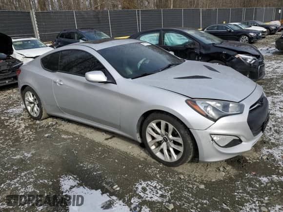 2014 Hyundai Genesis Coupe R-Spec with VIN KMHHT6KD1EU118938, listed as a Copart auction lot 46115545 with 155,209 mi miles and Salvage title. Bid and sale history available at DreamBid. Image 4.