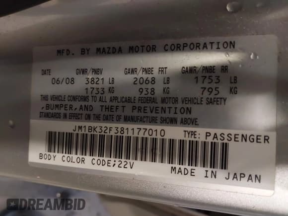 ✅ 2008 Mazda 3 Sport • VIN: JM1BK32F381177010 • Lot: 41232984. Wystawiony na IAAI z przebiegiem 155 255 mil. Bezpłatny archiwum sprzedaży aukcyjnych z USA i szczegółowy raport historii pojazdu na DreamBid. Zdjęcie 9.