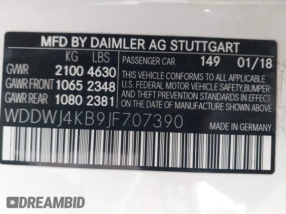 ✅ 2018 Mercedes-Benz C 300 • VIN: WDDWJ4KB9JF707390 • Lot: 41541150. Listed on IAAI with 92,045 mi. Free auction sales archive from the USA and detailed vehicle history report at DreamBid. Image 9.