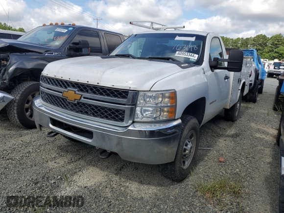 ✅ 2014 Chevrolet Silverado 2500HD Work Truck • VIN: 1GB0CVCG7EF163198 • Lot: 60953344. Listed on Copart with 239,433 mi. Free auction sales archive from the USA and detailed vehicle history report at DreamBid. Image 1.