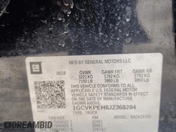 ✅ 2018 Chevrolet Silverado 1500 Custom • VIN: 1GCVKPEH8JZ368284 • Лот: 57070805. Опубликован ранее на Copart с пробегом 151 593 миль. Бесплатный доступ к архиву аукционных продаж из США и подробный отчёт об истории автомобиля на DreamBid. Изображение 12.